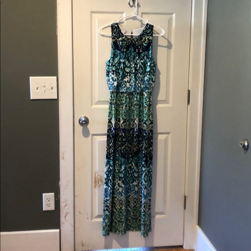 London Times - Fun Patterned Summer Maxi Dress